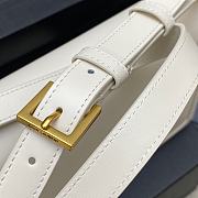 YSL Solferino Medium Satchel In Box Leather White 23*16*6cm - 4