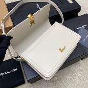 YSL Solferino Medium Satchel In Box Leather White 23*16*6cm - 3