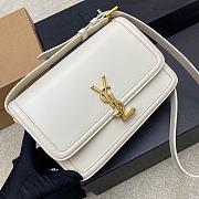 YSL Solferino Medium Satchel In Box Leather White 23*16*6cm - 2