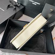  YSL Solferino Medium Satchel In Box Leather Black/White 23*16*6cm - 4