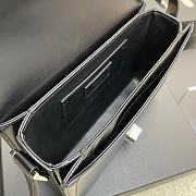 	 YSL Solferino Medium Satchel In Box Leather Black Silver Hardware 23*16*6cm - 6