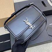 	 YSL Solferino Medium Satchel In Box Leather Black Silver Hardware 23*16*6cm - 5