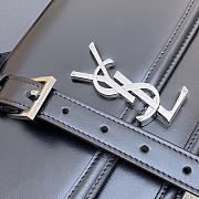 	 YSL Solferino Medium Satchel In Box Leather Black Silver Hardware 23*16*6cm - 4