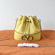 Valentino Garavani Mini Bucket Bag With Vlogo Signature Chain Yellow 20x17x8cm - 1