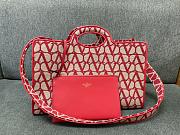 Valentino Le Troisieme Toile Iconographe Shopping Red Bag 40*25*17cm - 1