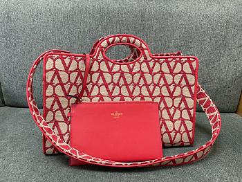 Valentino Le Troisieme Toile Iconographe Shopping Red Bag 40*25*17cm