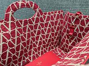 Valentino Le Troisieme Toile Iconographe Shopping Red Bag 40*25*17cm - 2