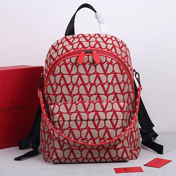 	 Valentino Garavani La Troisieme Toile lconographe Backpack Red 30x40x23cm