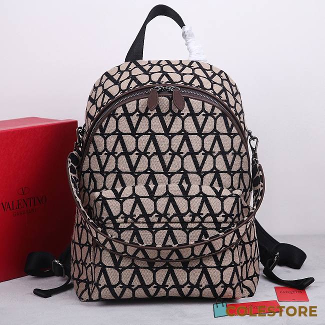 	 Valentino Garavani La Troisieme Toile lconographe Backpack Brown 30x40x23cm - 1