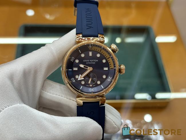 	 Louis Vuitton Watch Tambour Street Diver Blue 44MM - 1
