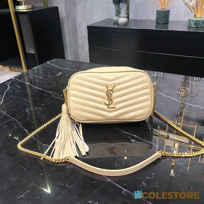  YSL Lou Camera Bag In Beige Szie 19x11x5cm - 1