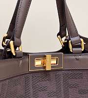 Fendi Peekaboo x Tote Hand Bag Dark Brown Size 41X29X14cm - 5