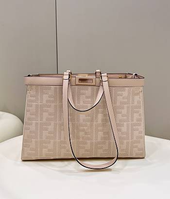 Fendi Peekaboo x Tote Hand Bag Pink Size 41×16×28cm