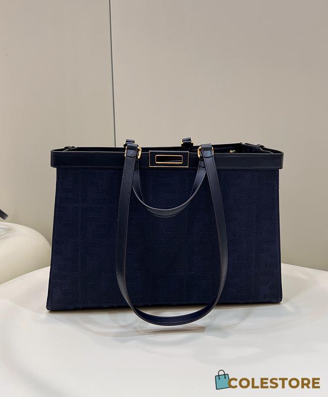 	 Fendi Peekaboo x Tote Hand Bag Blue Size 41×16×28cm - 1