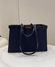 	 Fendi Peekaboo x Tote Hand Bag Blue Size 41×16×28cm - 1
