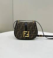 Fendi C’mon Small Brown FF Jacquard Fabric Bag 21x6.5x15cm - 1