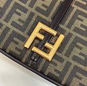 Fendi C’mon Medium Brown FF Jacquard Fabric Bag 25x7x20cm - 3