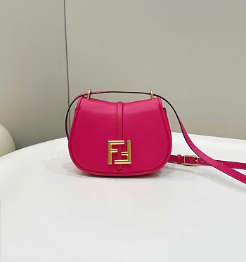 	 Fendi C’mon Small Pink FF Jacquard Fabric Bag 21x6.5x15cm