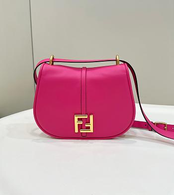	 Fendi C’mon Medium Pink FF Jacquard Fabric Bag 25x7x20cm