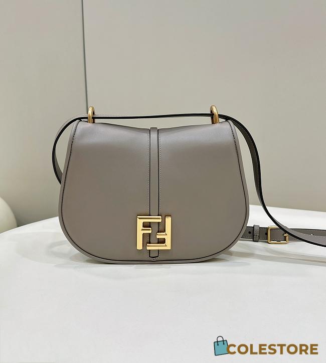 	 Fendi C’mon Medium Grey FF Jacquard Fabric Bag 25x7x20cm - 1