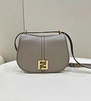 	 Fendi C’mon Medium Grey FF Jacquard Fabric Bag 25x7x20cm - 1