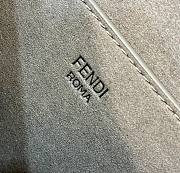	 Fendi C’mon Medium Grey FF Jacquard Fabric Bag 25x7x20cm - 5