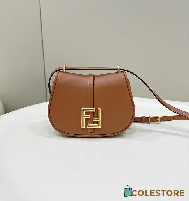 	 Fendi C’mon Small FF Jacquard Fabric Bag 21x6.5x15cm - 1