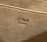 	 Fendi C’mon Small White FF Jacquard Fabric Bag 21x6.5x15cm - 2