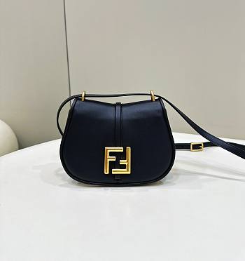 Fendi C’mon Small Black FF Jacquard Fabric Bag 21x6.5x15cm	 
