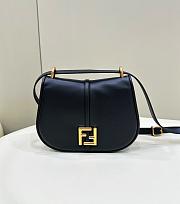	 Fendi C’mon Medium Black FF Jacquard Fabric Bag 25x7x20cm - 1
