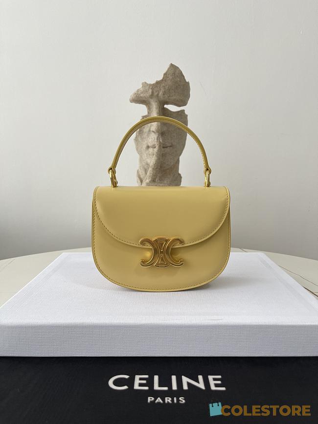 Celine Mini Besace Triomphe On Chain With Strap In Yellow 15.5x11.5x5cm - 1