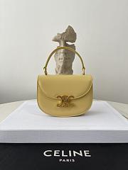 Celine Mini Besace Triomphe On Chain With Strap In Yellow 15.5x11.5x5cm - 1