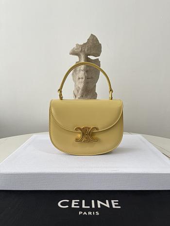 Celine Mini Besace Triomphe On Chain With Strap In Yellow 15.5x11.5x5cm