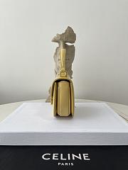 Celine Mini Besace Triomphe On Chain With Strap In Yellow 15.5x11.5x5cm - 6