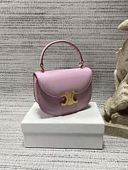  Celine Mini Besace Triomphe On Chain With Strap In Pink 15.5x11.5x5cm - 5
