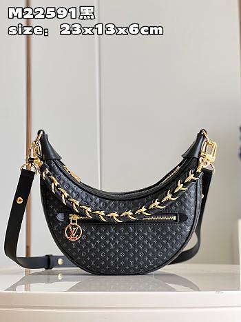 Louis Vuitton Loop Baguette Bag Black Size 23x13x6cm