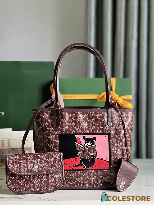 	 Goyard Anjou Mini Bag Dark Red  20x10x10cm - 1