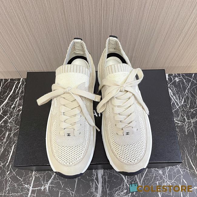 	 Chanel Knit & Suede Calfskin Ivory Beige - 1