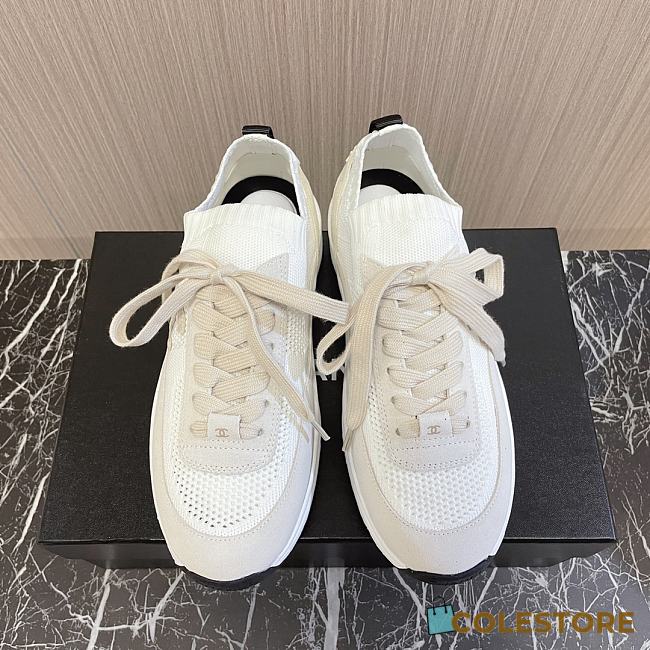 	 Chanel Knit & Suede Calfskin Ivory White  - 1