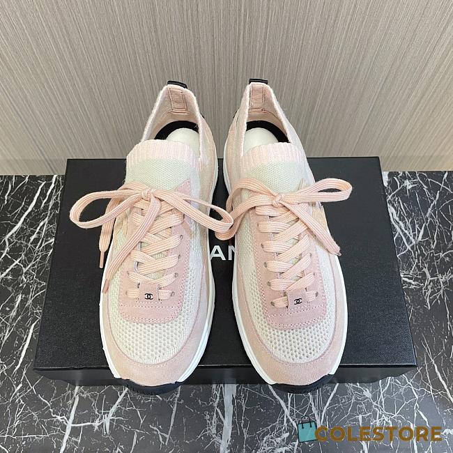 	 Chanel Knit & Suede Calfskin Ivory Pink - 1