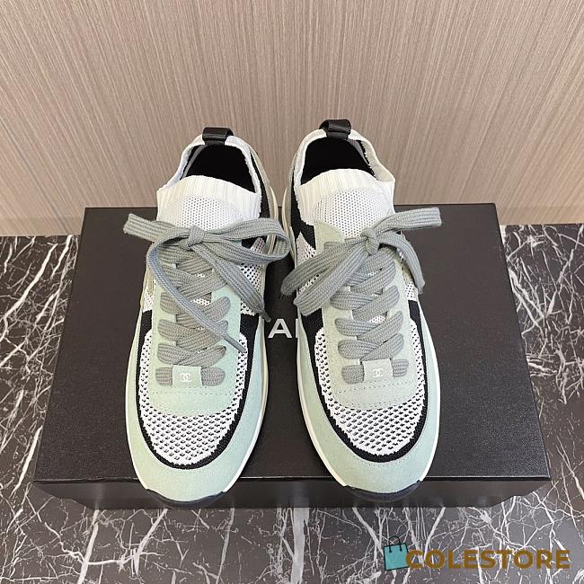 	 Chanel Knit & Suede Calfskin Ivory Green - 1