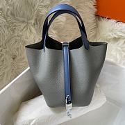 	 Hermes Picotin 18 Bag In Blue Silver Buckle - 1
