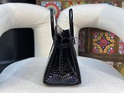 Hermes Birkin Black Crocodile Silver Lock 25cm - 2