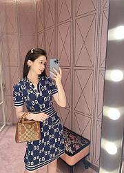 Gucci Polo Dress With GG Damier Pattern In Jacquard - 1