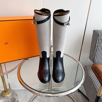 	 Hermes Jumping Boots White/Black