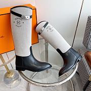 	 Hermes Jumping Boots White/Black - 2