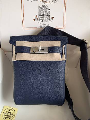 	 Hermes Hac A Dos PM Backpack Blue Size 27cm