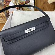 Hermes Kelly Elan Black Silver Buckle Size 27x15x4cm - 5