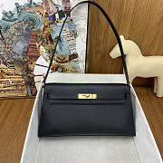  Hermes Kelly Elan Black Golden Buckle Size 27x15x4cm - 1