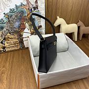  Hermes Kelly Elan Black Golden Buckle Size 27x15x4cm - 2